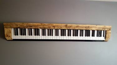 Piano Keyboard and Barnwood thumb
