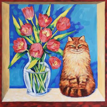 Original Cats Paintings by Irina Redine