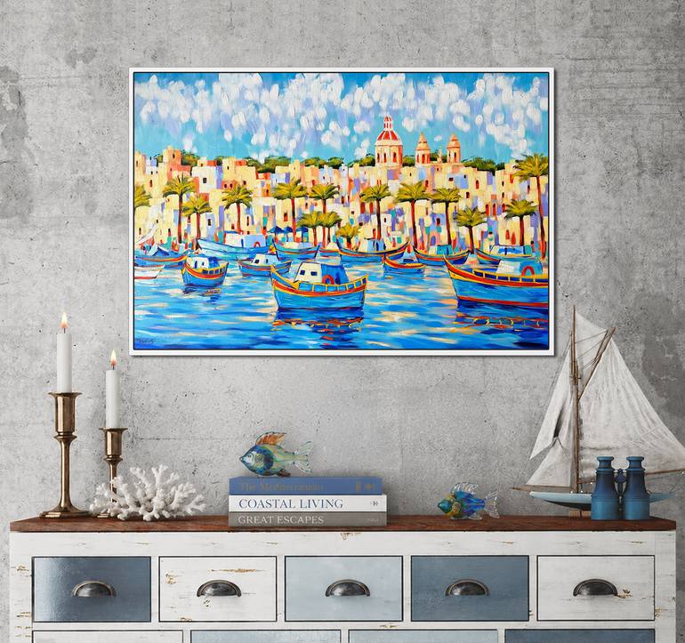 Original Impressionism Boat Painting by Irina Redine