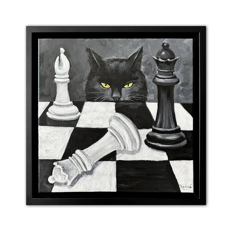 Original Conceptual Cats Painting by Irina Redine