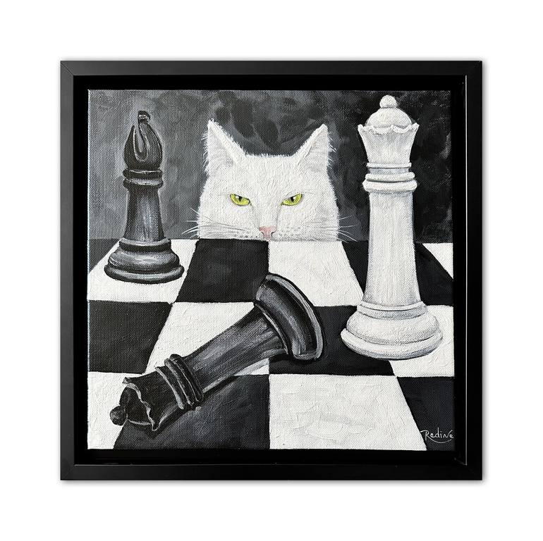 Original Conceptual Cats Painting by Irina Redine