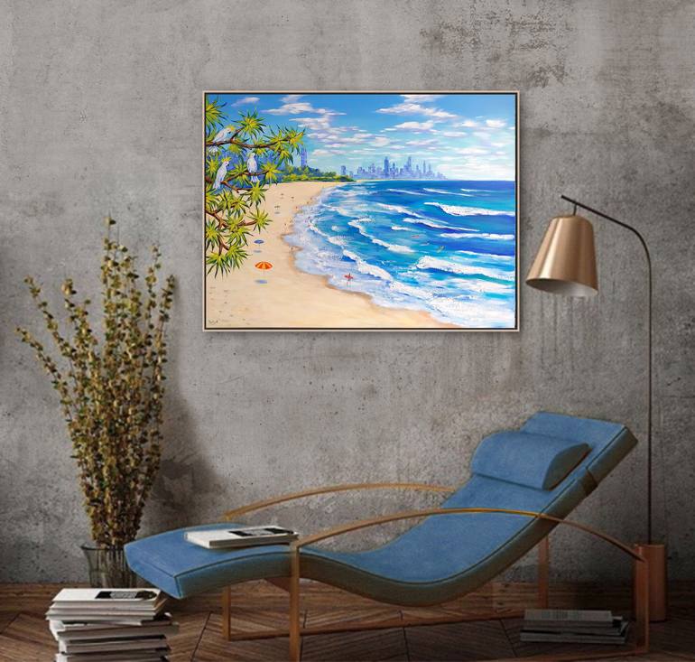 Original Impressionism Beach Painting by Irina Redine