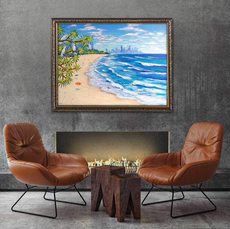 Original Impressionism Beach Painting by Irina Redine