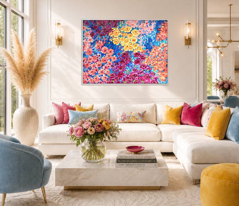 Original Abstract Expressionism Floral Painting by Irina Redine
