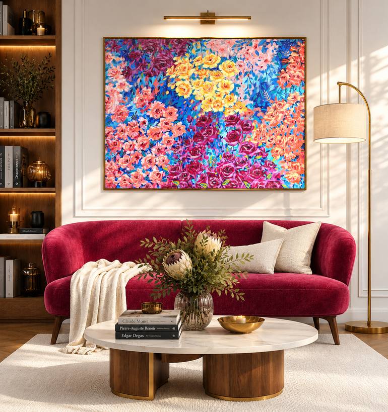 Original Abstract Expressionism Floral Painting by Irina Redine