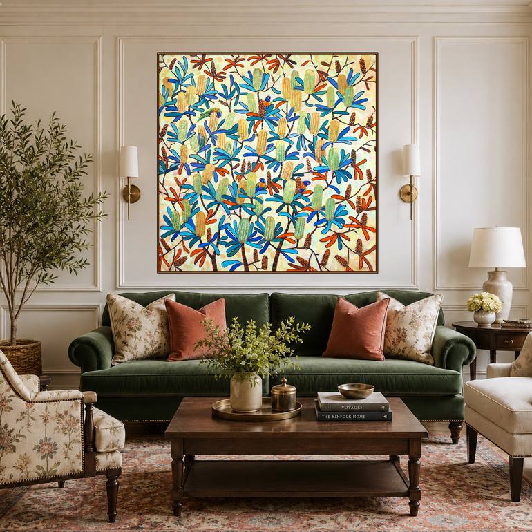 Original Abstract Expressionism Floral Painting by Irina Redine