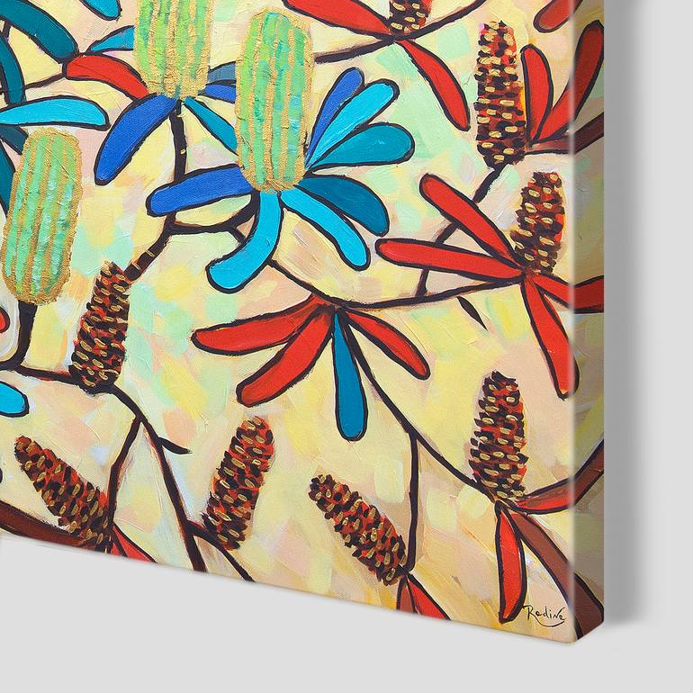 Original Abstract Expressionism Floral Painting by Irina Redine