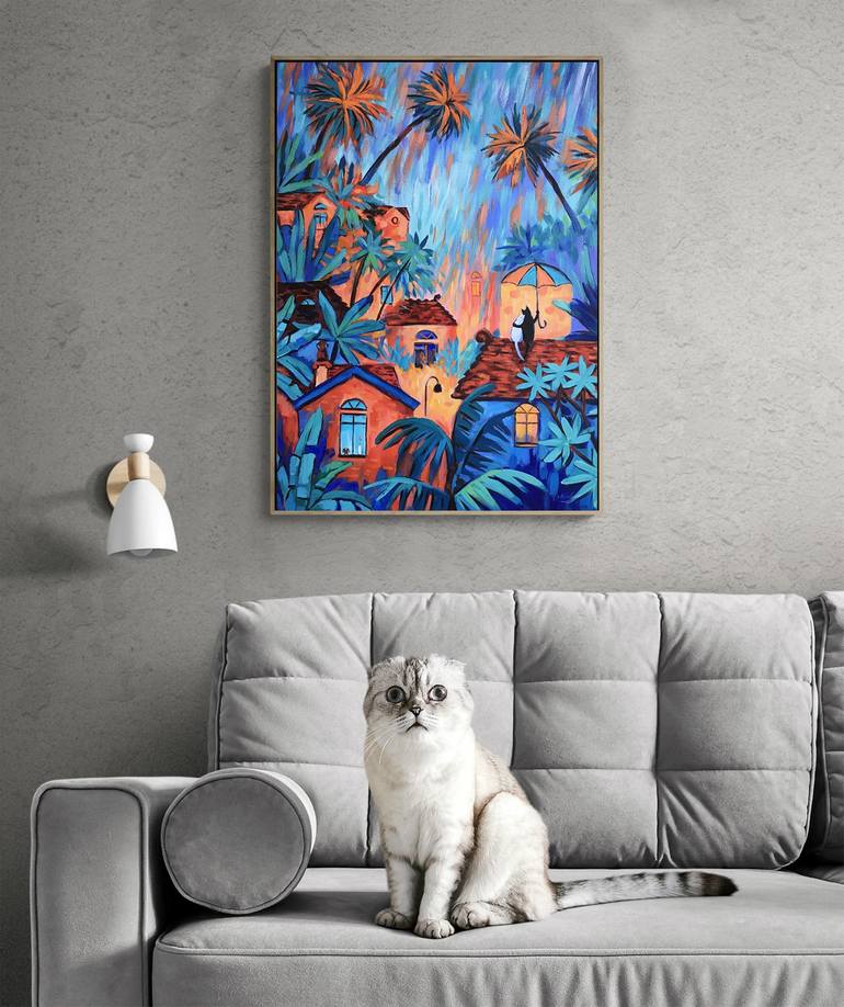 Original Impressionism Cats Painting by Irina Redine