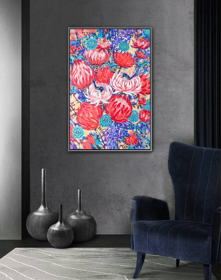 Original Expressionism Floral Painting by Irina Redine