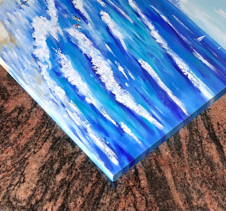 Original Impressionism Beach Painting by Irina Redine