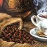 This is the original handmade oil painting "Coffee invitation" by Irina Redine.

This is one of the kind artwork. It is painted with artist quality oil paint.

Signed by the artist on the front.

Size (unframed): 
40 (w) x 40 (h) x 2 (d) cm 
15.7 (w) x 15.7 (h) x 0.7 (d) inches

It is painted on stretched canvas over the wooden frame and ready to hang on the wall.