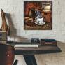 This is the original handmade oil painting "Coffee invitation" by Irina Redine.

This is one of the kind artwork. It is painted with artist quality oil paint.

Signed by the artist on the front.

Size (unframed): 
40 (w) x 40 (h) x 2 (d) cm 
15.7 (w) x 15.7 (h) x 0.7 (d) inches

It is painted on stretched canvas over the wooden frame and ready to hang on the wall.