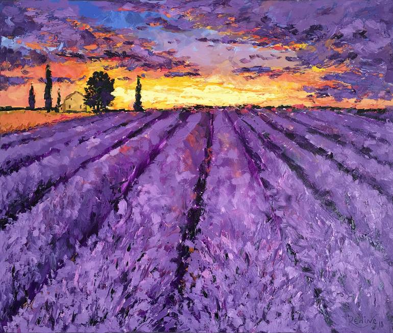 Lavender field Painting by Irina Redine | Saatchi Art