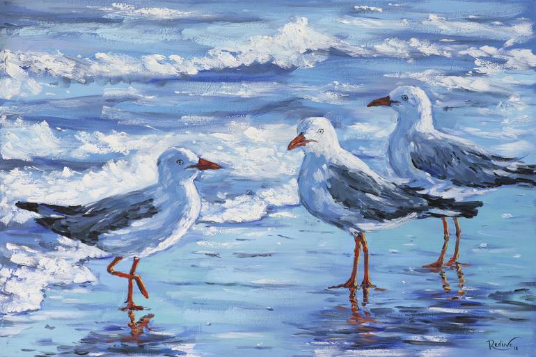 Seagulls Painting by Irina Redine Saatchi Art