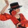 Sky above me 
Earth below me 
Fire within me...

***

This is the original handmade oil painting "Flamenco dancer in a hat" by Irina Redine.

This is one of the kind artwork. It is painted with artist quality oil paint.

Signed by the artist on the front.

Size (unframed): 
50 (w) x 70 (h) x 1.8 (d) cm 
19.6 (w) x 27.5 (h) x 0.7 (d) inches

It is painted on stretched canvas and ready to hang on the wall.

This artwork is sold UNFRAMED.

Please note that colors can differ slightly from monitor to monitor.