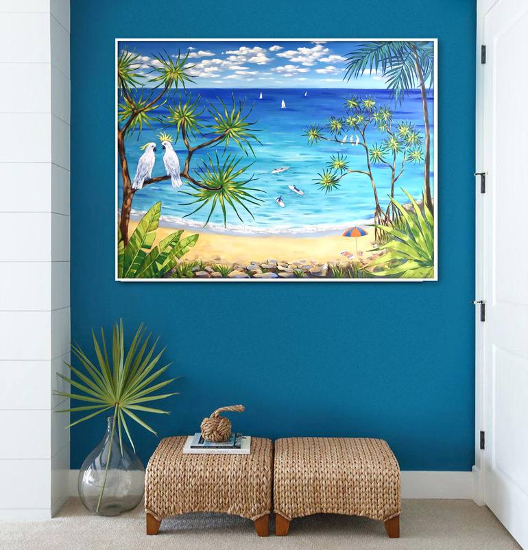 Original Conceptual Beach Painting by Irina Redine