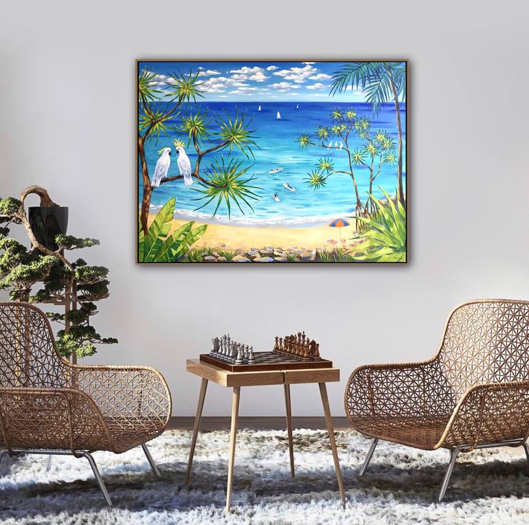 Original Conceptual Beach Painting by Irina Redine