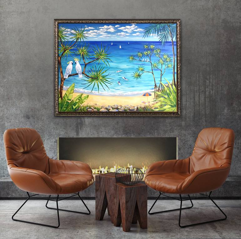 Original Conceptual Beach Painting by Irina Redine