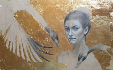 Saatchi Art Artist Ilaria Bragalone; Drawings, “Leda and the swan” #art