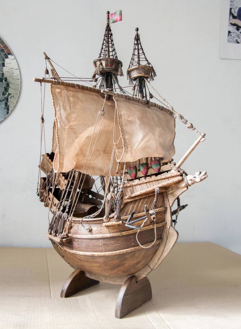 Original Figurative Ship Sculpture by Cyrill Zubchenko