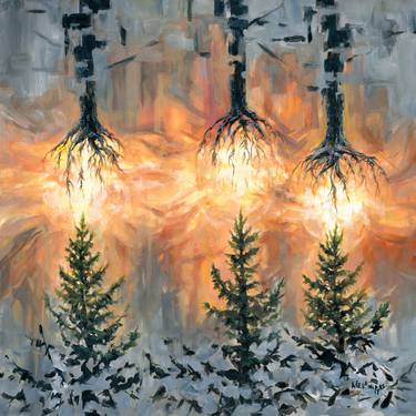 Original Abstract Tree Paintings by Melani Pyke