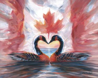Original Surrealism Love Painting by Melani Pyke