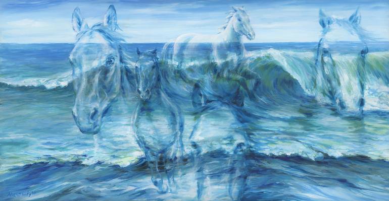 Horses as the Waves Painting by Melani Pyke | Saatchi Art