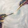 Using the green heron as a symbol for a positive connection between two people, and ripples and rain to represent the way that a simple acts of kindness can have far-reaching effects.

Original acrylic painting is 16x12 inches on wood painting panel.
- 1.5 inch depth; edges are painted
- Wire is installed on the back, ready to hang
- Additional framing not provided
- Original comes with Certificate of Authenticity