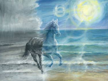 Original Surrealism Horse Paintings by Melani Pyke
