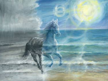 Print of Surrealism Horse Paintings by Melani Pyke