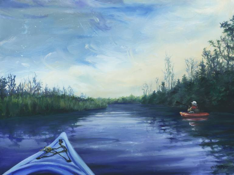 Kayaks At Dawn Painting By Melani Pyke 