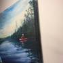 Tranquil art for the nature lover: fine art print or original oil painting of kayaking on a calm creek at daybreak.