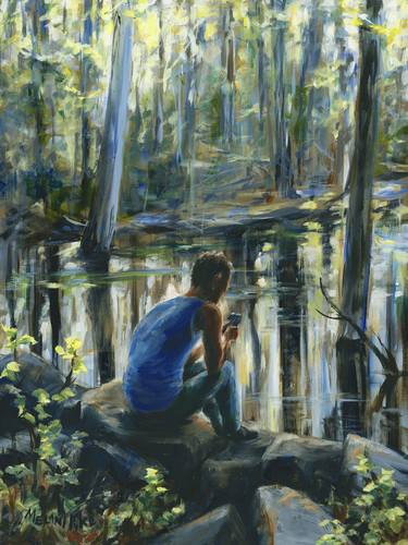 Seated Figure at Wetlands thumb