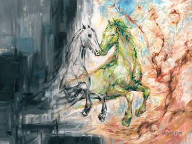 Print of Abstract Horse Paintings by Melani Pyke