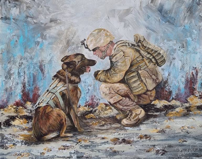 Military dog hot sale painting