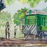 I like watercolor painting so much. Especially live painting is a good challenge for the painter that how to paint at the limited time. There is a public railway museum in Hong Kong. Many people will go there in holiday. The people love to watch the painting when my student and I was there.