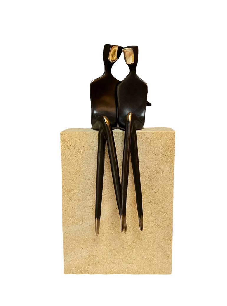 Original Art Deco Love Sculpture by Yenny Cocq
