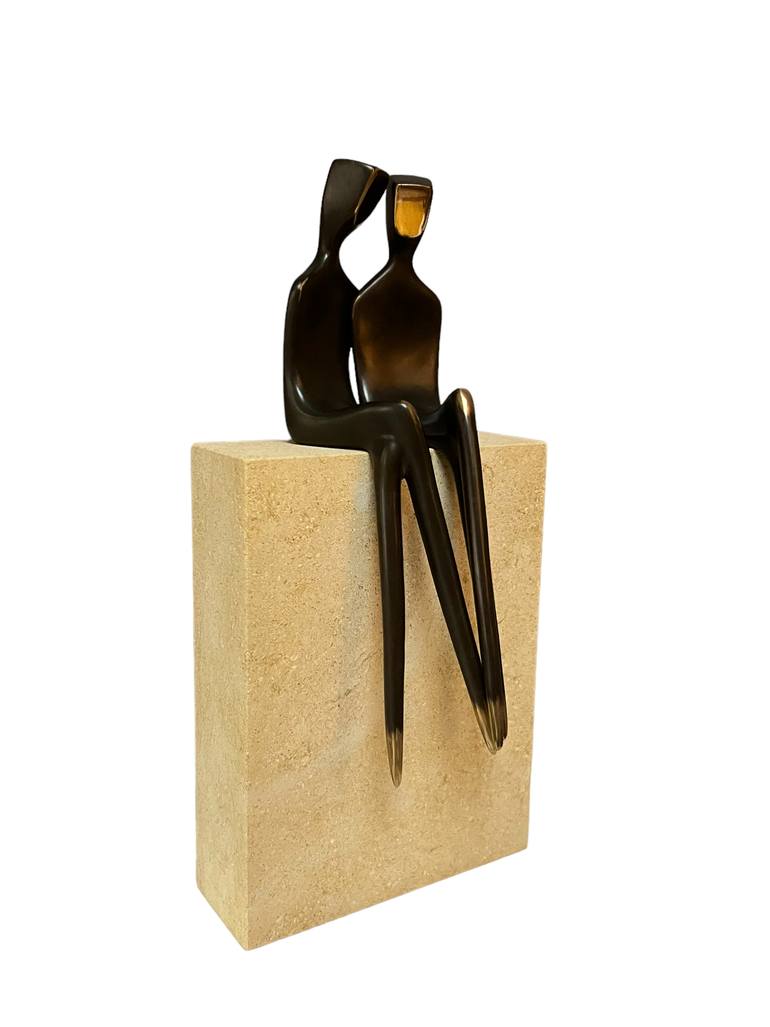 Original Art Deco Love Sculpture by Yenny Cocq