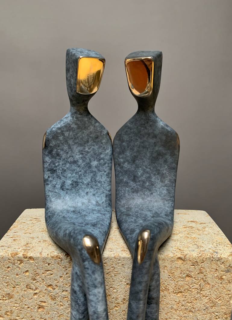 Original Art Deco People Sculpture by Yenny Cocq