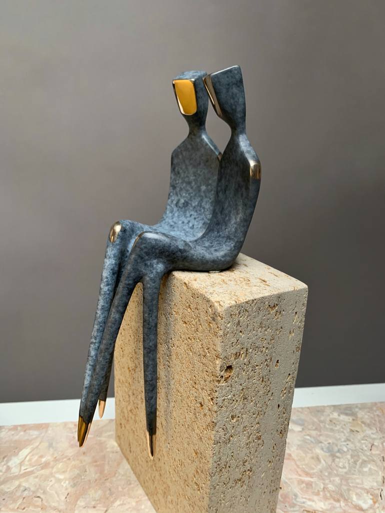 Original Art Deco People Sculpture by Yenny Cocq