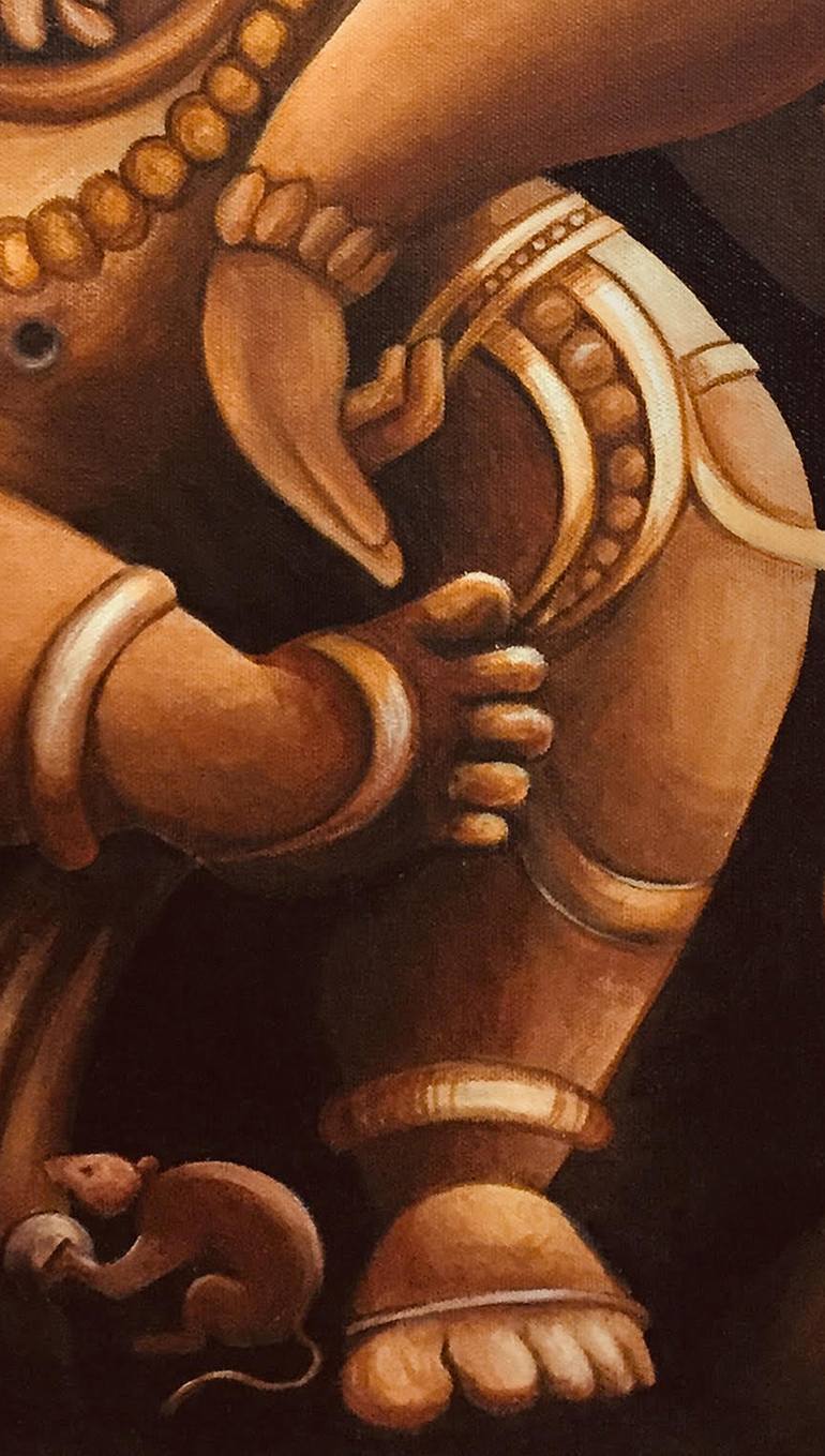 Original Art Deco Religion Painting by Sudhir Halarnkar