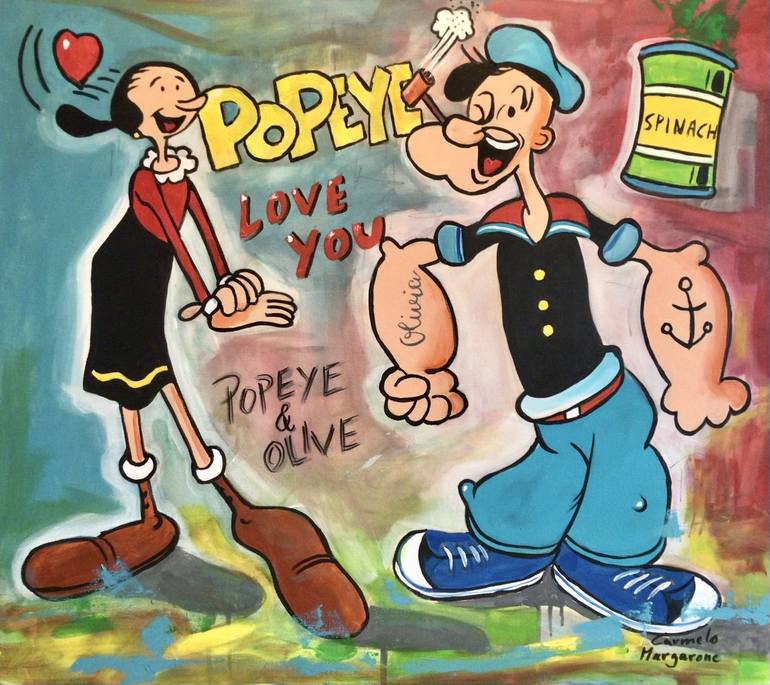Popeye Olive Painting By Carmelo Margarone Saatchi Art
