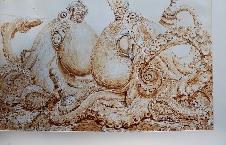 Original Surrealism Animal Drawing by Radyslav Dziuba