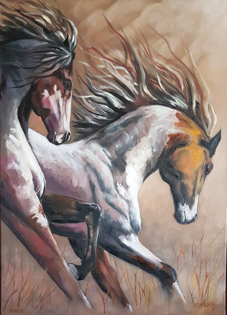 Running Horse Painting by Harun Ayhan | Saatchi Art