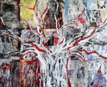 Original Abstract Expressionism Tree Collage by Danica Ondrejovic