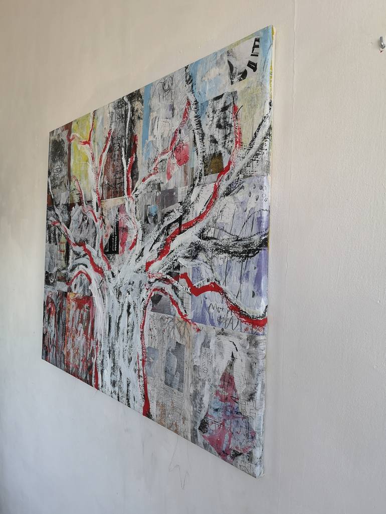 Original Abstract Expressionism Tree Collage by Danica Ondrejovic