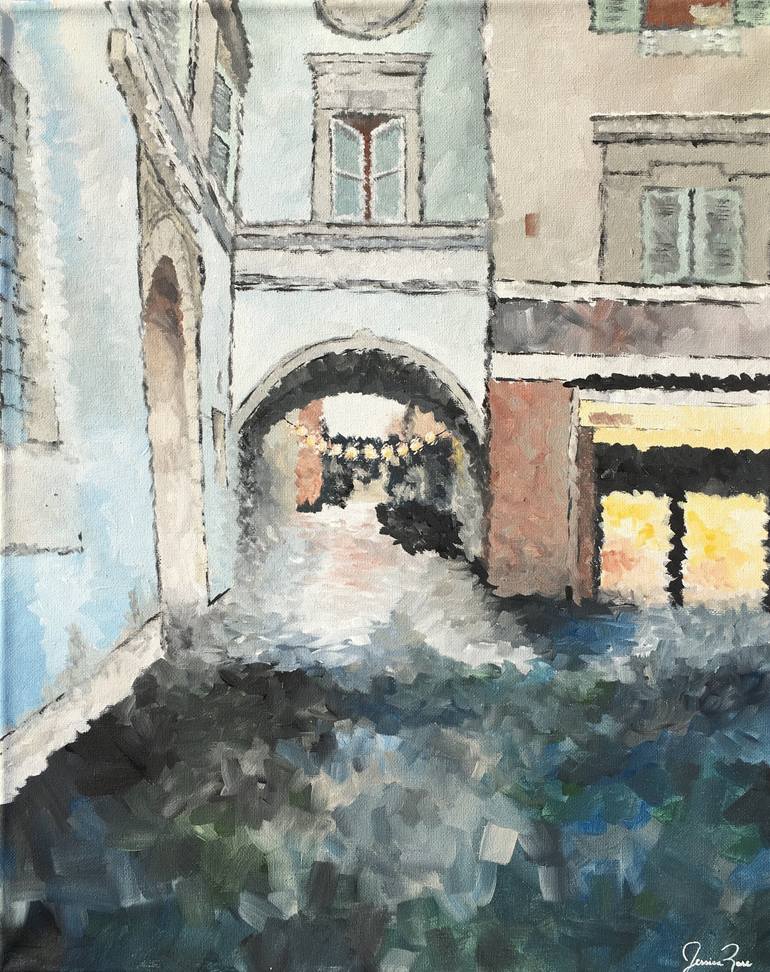Original Architecture Painting by Jessica Rose | Impressionism Art on Canvas | Rome's Last Lights