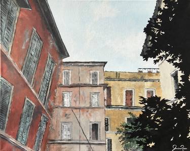 Original Impressionism Architecture Paintings by Jessica Rose