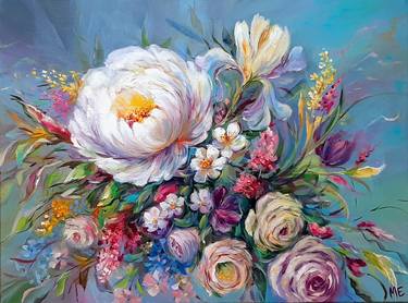 Original Impressionism Floral Paintings by Olena Hontar