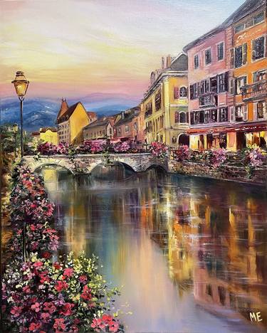 Original Impressionism Cities Paintings by Olena Hontar